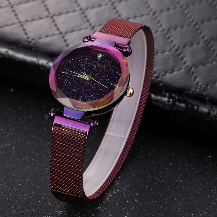 CAGARNY 6877 Water Resistant Fashion Women Quartz Wrist Watch with Stainless Steel Band(Purple) - Metal Strap Watches by CAGARNY | Online Shopping South Africa | PMC Jewellery | Buy Now Pay Later Mobicred