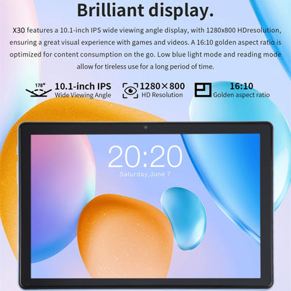 X30 4G LTE Tablet PC, 10.1 inch, 3GB+64GB, Android 11.0 Spreadtrum T310 Quad-core, Support Dual SIM / WiFi / Bluetooth / GPS, EU Plug (Blue) - 10.1 inch by PMC Jewellery | Online Shopping South Africa | PMC Jewellery