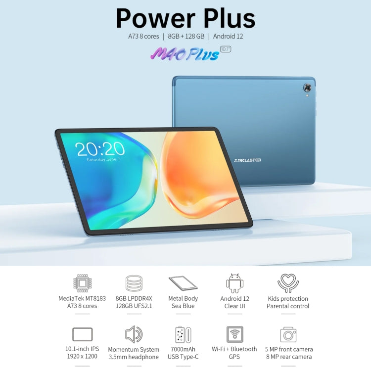 Teclast M40 Plus Tablet PC, 10.1 inch, 8GB+128GB, Android 12 MT8183 Octa Core, Support Dual Band WiFi & Bluetooth & GPS - TECLAST by TECLAST | Online Shopping South Africa | PMC Jewellery