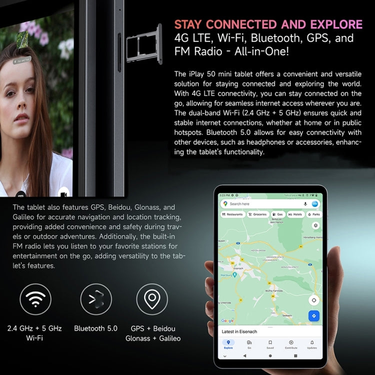 ALLDOCUBE iPlay 50 mini T811 4G LTE Tablet, 8.4 inch, 4GB+128GB, Android 13 UNISOC T606 Octa Core 1.6GHz, Support GPS & BT & Dual Band WiFi & Dual SIM(Grey) - ALLDOCUBE by ALLDOCUBE | Online Shopping South Africa | PMC Jewellery