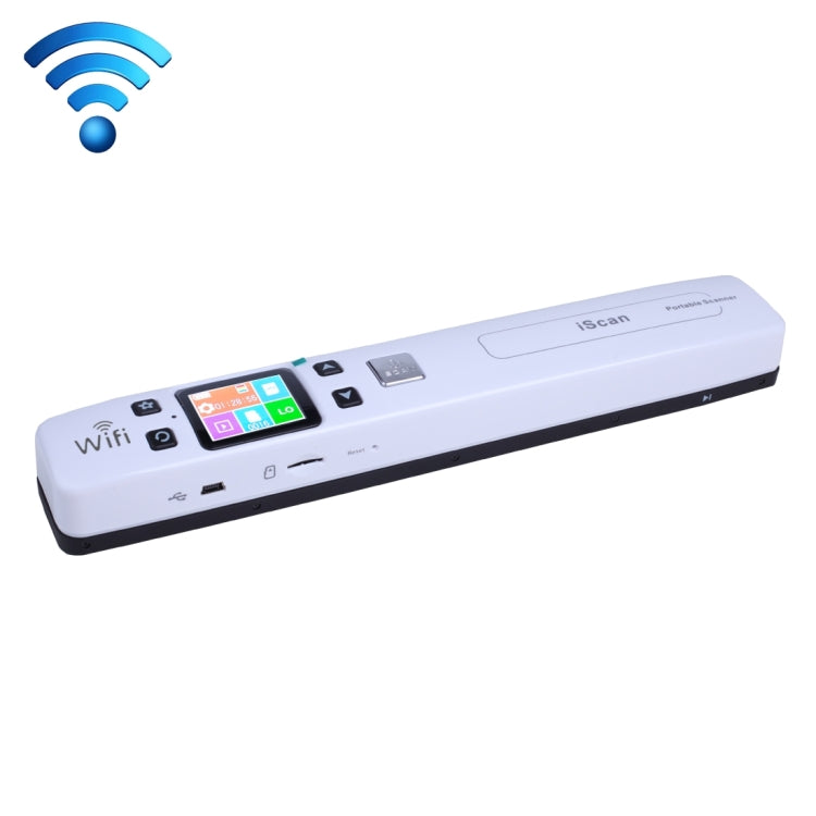 iScan02 WiFi Double Roller Mobile Document Portable Handheld Scanner with LED Display,  Support 1050DPI  / 600DPI  / 300DPI  / PDF / JPG / TF(White) - Portable Scanner by PMC TechLife | Online Shopping South Africa | PMC TechLife