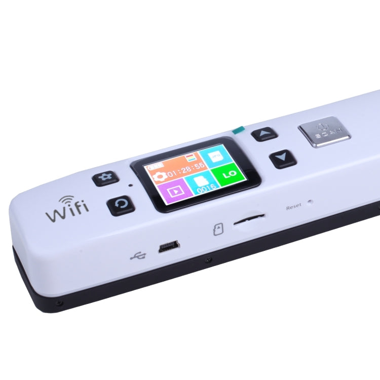iScan02 WiFi Double Roller Mobile Document Portable Handheld Scanner with LED Display,  Support 1050DPI  / 600DPI  / 300DPI  / PDF / JPG / TF(White) - Portable Scanner by PMC TechLife | Online Shopping South Africa | PMC TechLife