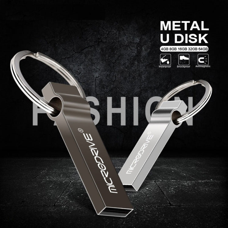 MicroDrive 4GB USB 2.0 Metal Keychain U Disk (Grey) - USB Flash Drives by MicroDrive | Online Shopping South Africa | PMC TechLife