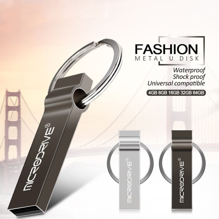 MicroDrive 8GB USB 2.0 Metal Keychain U Disk (Grey) - USB Flash Drives by MicroDrive | Online Shopping South Africa | PMC TechLife