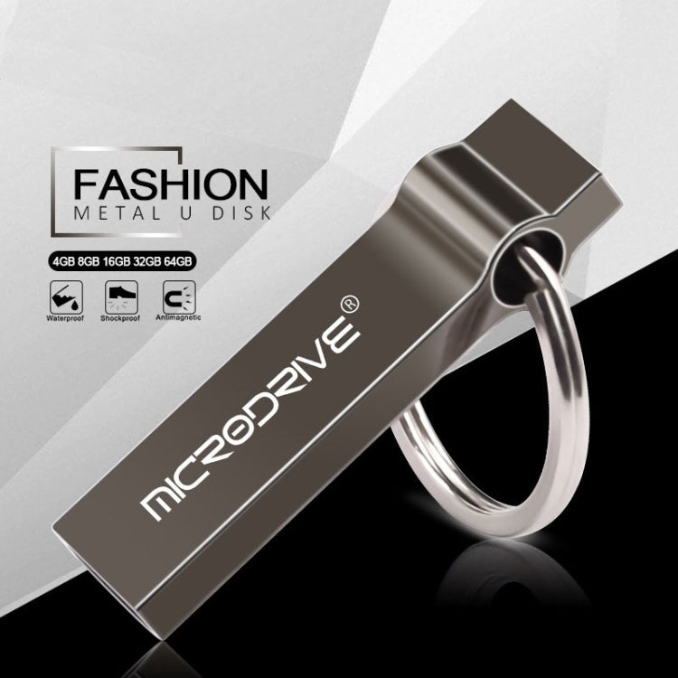 MicroDrive 128GB USB 2.0 Metal Keychain U Disk (Grey) - USB Flash Drives by MicroDrive | Online Shopping South Africa | PMC TechLife | Buy Now Pay Later Mobicred