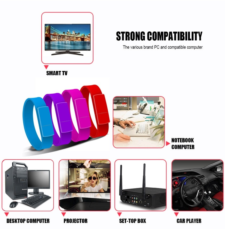 MicroDrive 128GB USB 2.0 Fashion Bracelet Wristband U Disk (Black) - free shipping - PMC TechLife - Order now!
