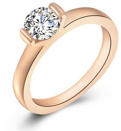 ROXI 18k Rose Gold Plated Swiss Zircon 9 USA Ring Model